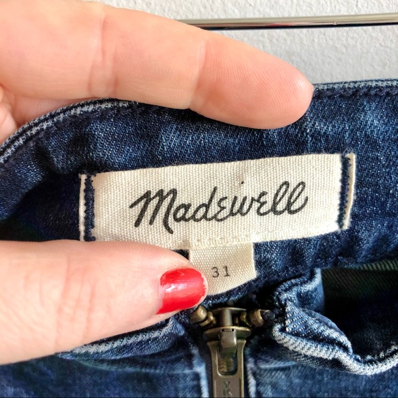 Madewell High Waisted Zip Up Denim Midi Skirt - Picture 5 of 7